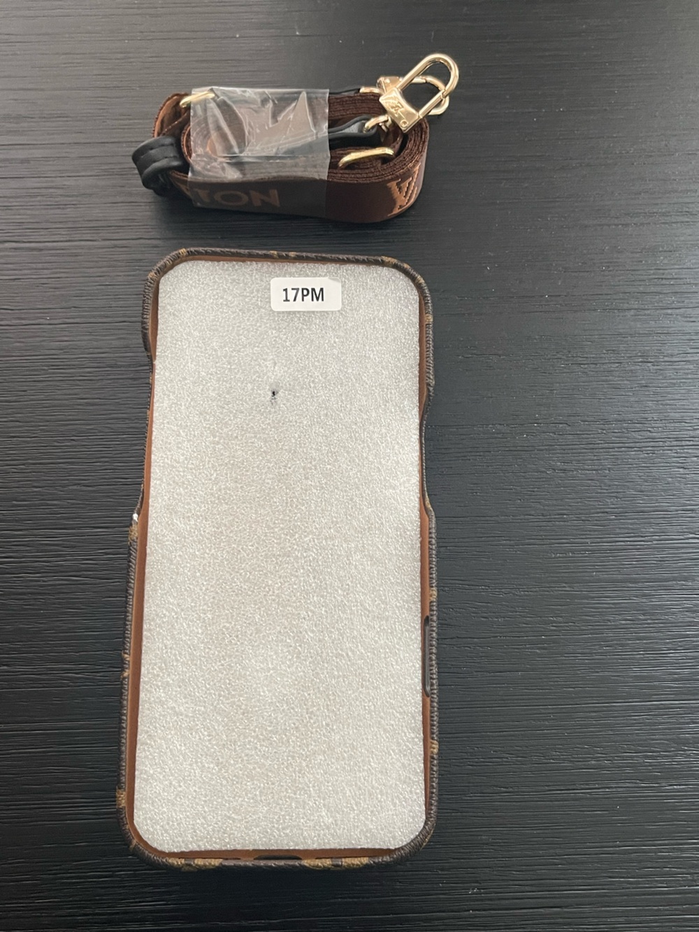 iPhone 17 pro max crossbody brown, black Phone Case with Card Pocket - Picture 9 of 9